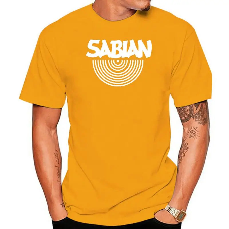 Sabian Percussion Drums Cymbal Logo Black T Shirt Mens Tshirt S To 3Xl 011941