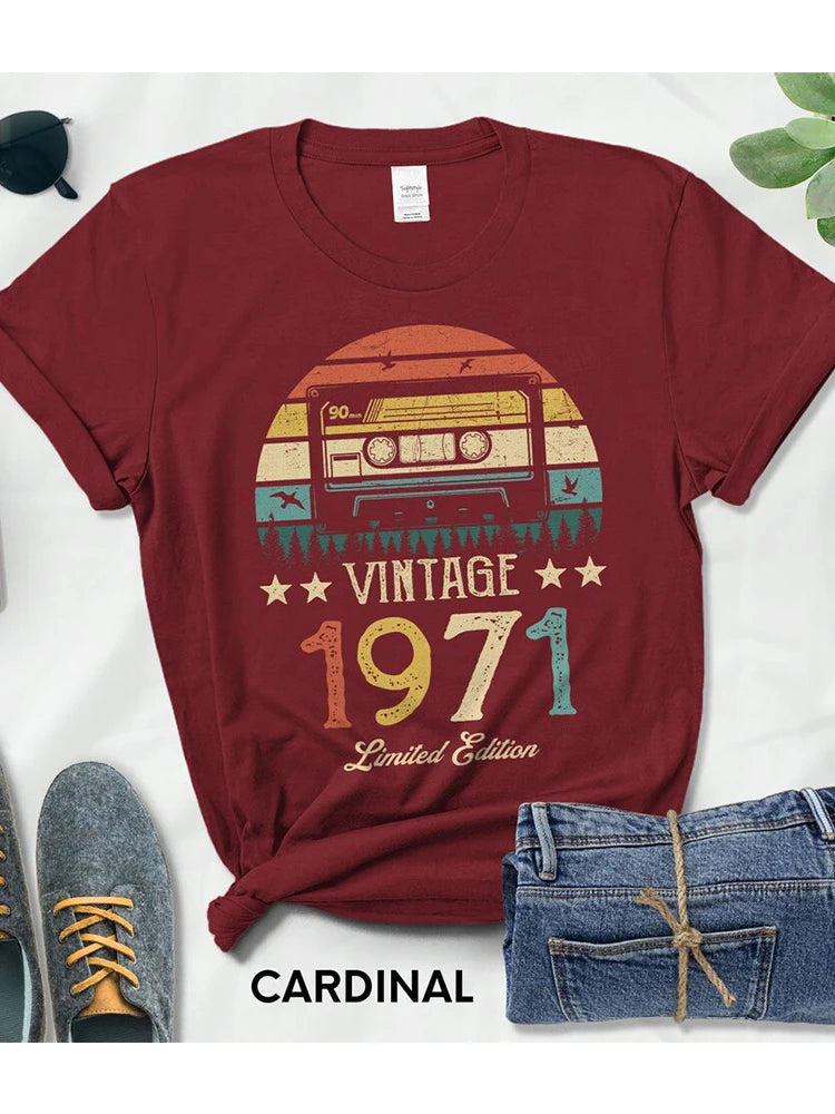 Vintage 1971 Limited Edition Retro Cassette Women T Shirt