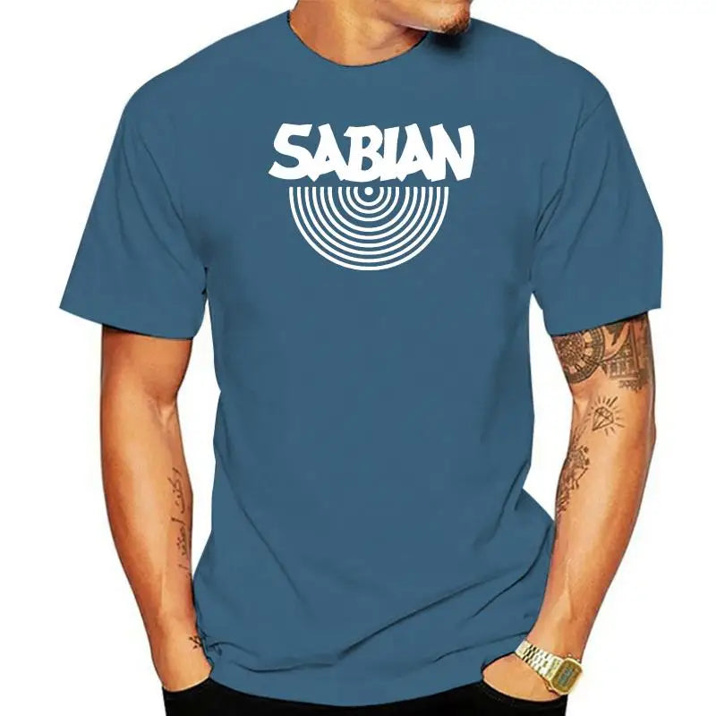 Sabian Percussion Drums Cymbal Logo Black T Shirt Mens Tshirt S To 3Xl 011941