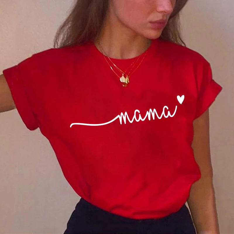 Kawaii women t-shirts summer short sleeve Female Harajuku mama love t shirt