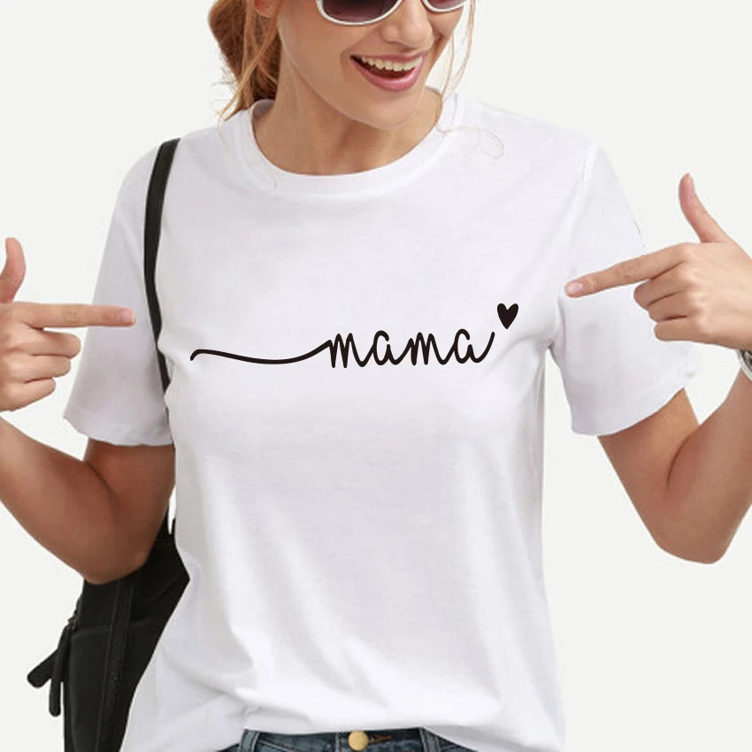 Kawaii women t-shirts summer short sleeve Female Harajuku mama love t shirt