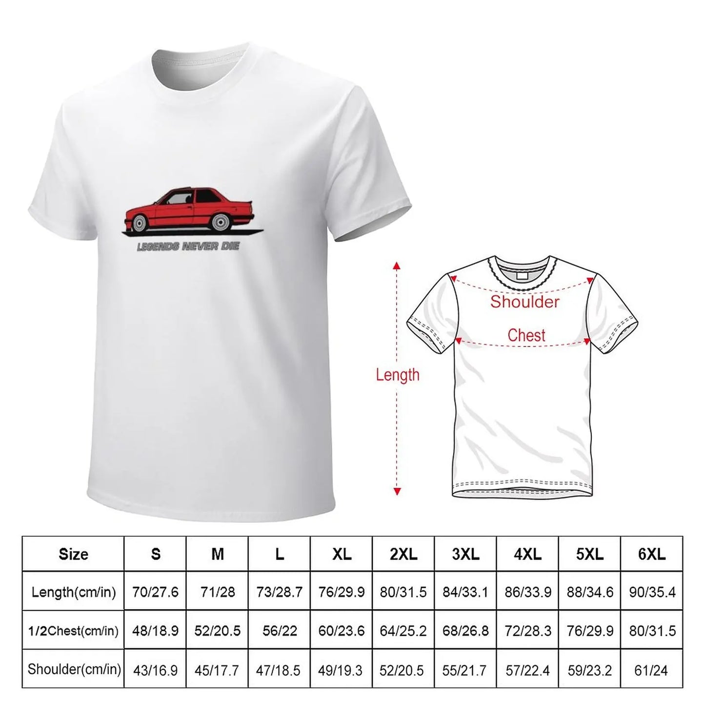 Legend never die classic e30 car T-Shirt