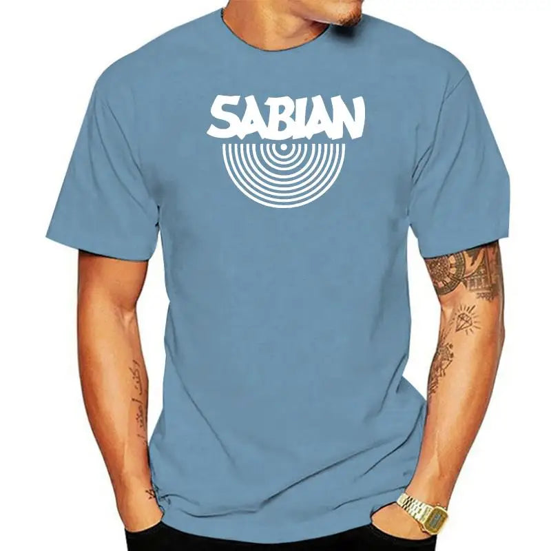 Sabian Percussion Drums Cymbal Logo Black T Shirt Mens Tshirt S To 3Xl 011941